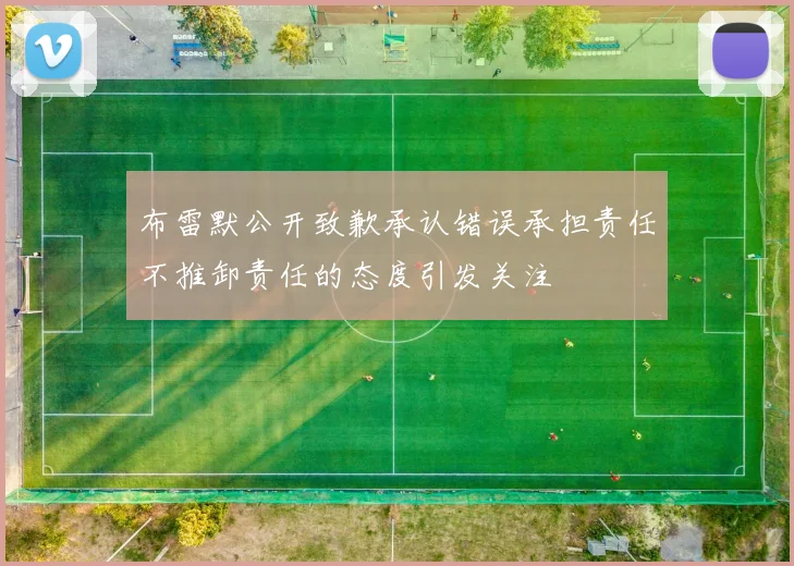 布雷默公开致歉承认错误承担责任不推卸责任的态度引发关注